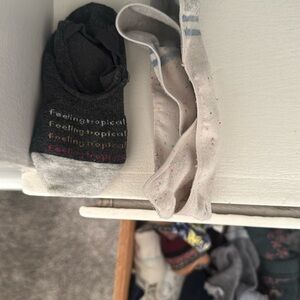 Gray and White Ankle Socks